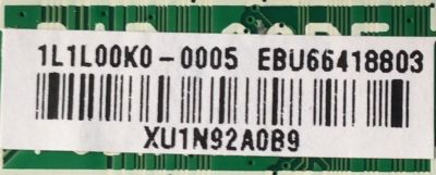 MAIN PARA SMART TV LG 4K / NUMERO DE PARTE EBU66418802 / EAX69581203 / 66418802 / 1L1L00K0-0005 / XU1N92A0B9 / PANEL NC430TQG -ABKP3 / DISPLAY HV430QUB-F7D / MODELO 43NANO75TPA  - Imagen 2